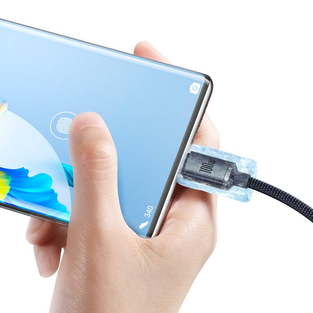 Baseus CAJY000501 Crystal Shine Series Dátový Kábel USB - USB-C 100W 2m Black3 