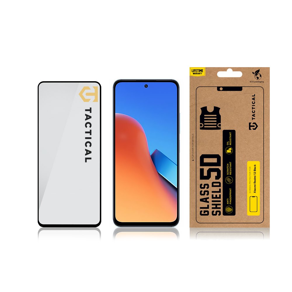 Tactical Glass Shield 5D sklo pre Xiaomi Redmi 12 4G/ 5G Black2 