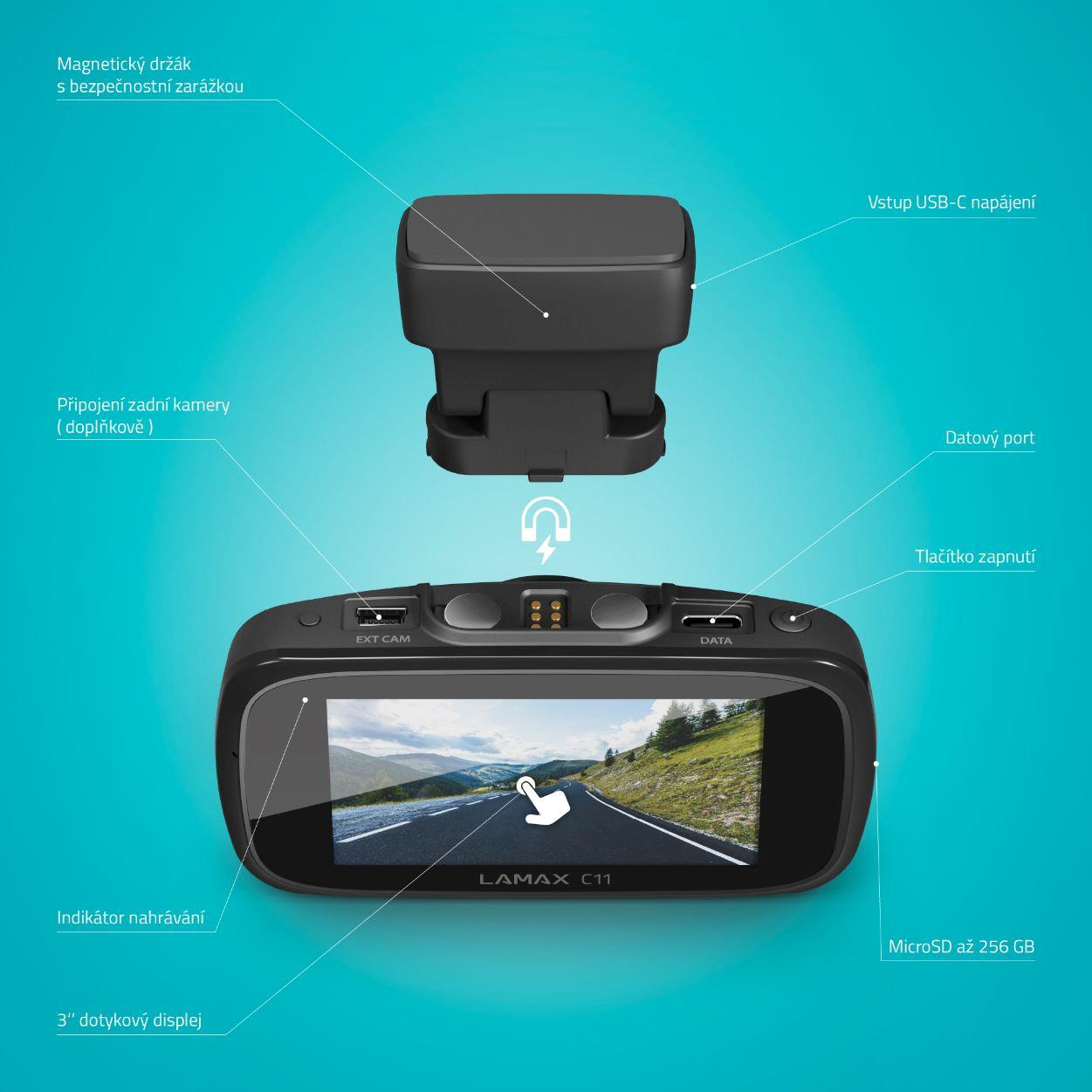 LAMAX C11 GPS 4K kamera do auta3 