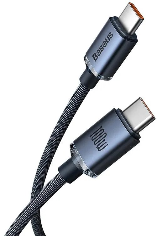 Baseus CAJY000601 Crystal Shine Series Dátový Kábel USB-C - USB-C 100W 1, 2m Black1 