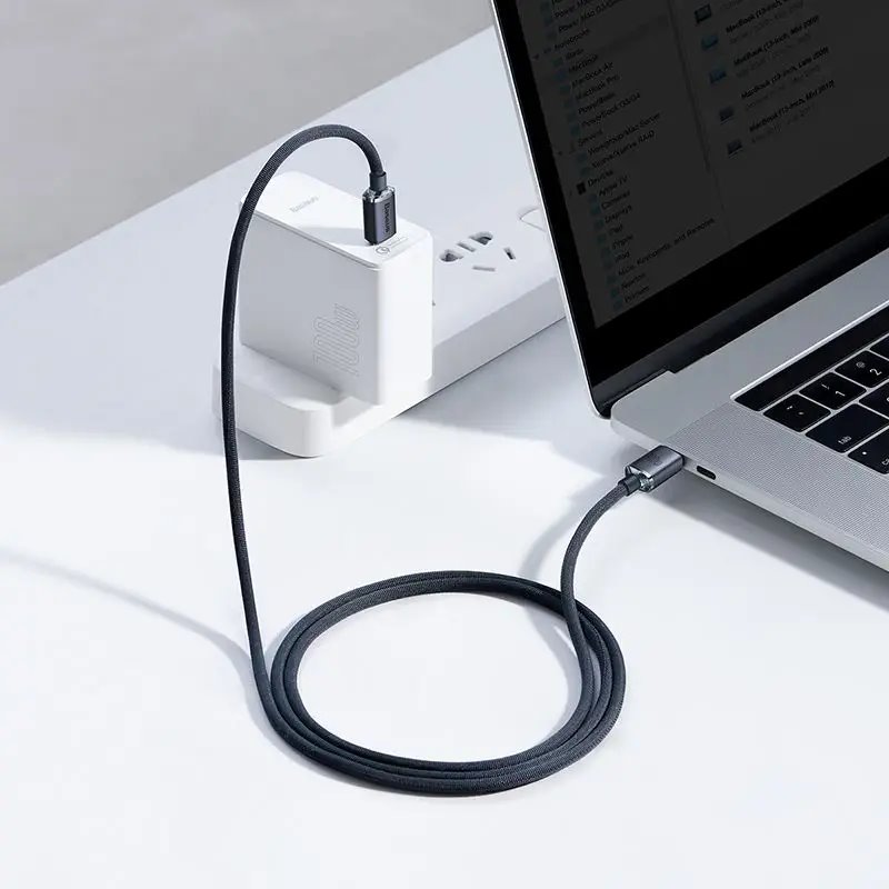 Baseus CAJY000601 Crystal Shine Series Dátový Kábel USB-C - USB-C 100W 1, 2m Black6 