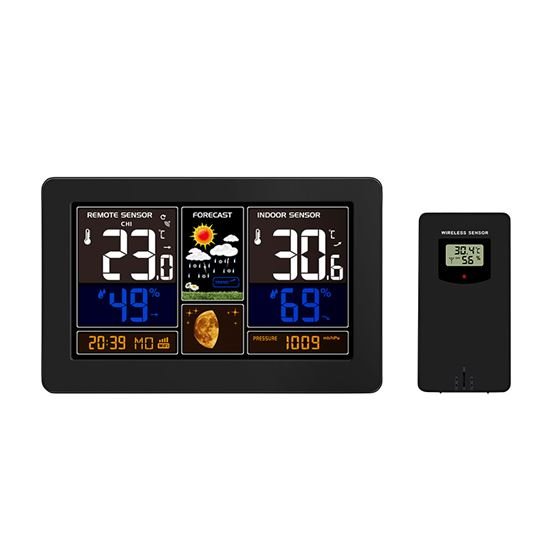 Solight Meteostanica, aplikácia Smart Life, extra veľký farebný LCD, teplota, vlhkosť, tlak, USB nabíjanie, čierna0 