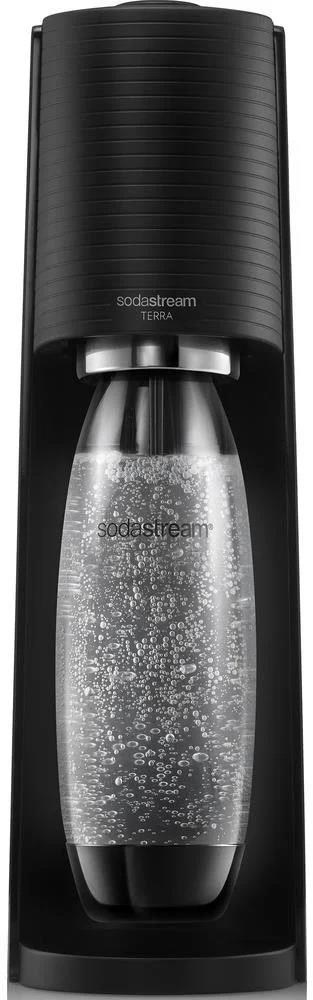 SodaStream Terra Black výrobník sody, mechanický, 1l láhev SodaStream Fuse, bombička s CO2, černý0 