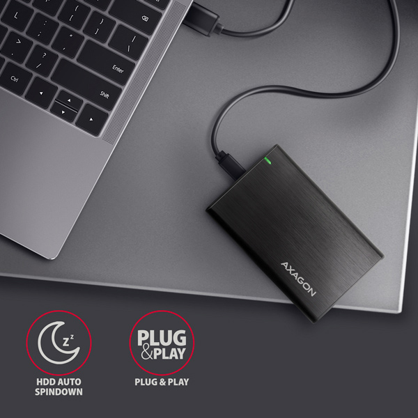 AXAGON EE25-A6C, USB-C 3.2 Gen 1 - SATA 6G 2.5" kovový RAW box, bezskrutkový5 