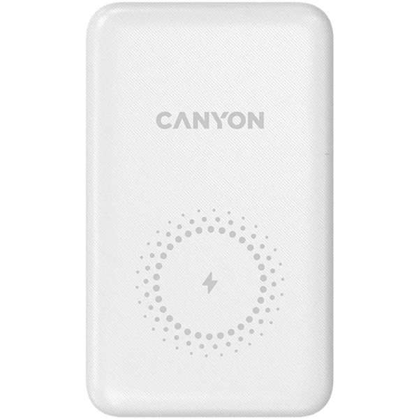 Canyon PB-1001, Powerbank, Li-Pol, 10.000 mAh, Vstup: 1x USB-C, 1x Lightning, Výstup: 1x USB-A, 1x USB-C, bezdr. nab 10W1 