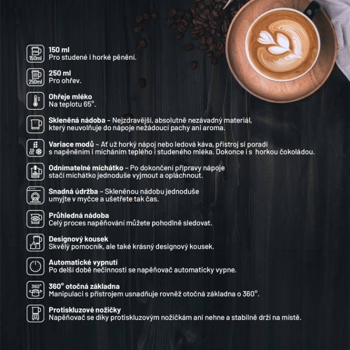 Lauben Milk Frother 600BG - napěňovač mléka10 