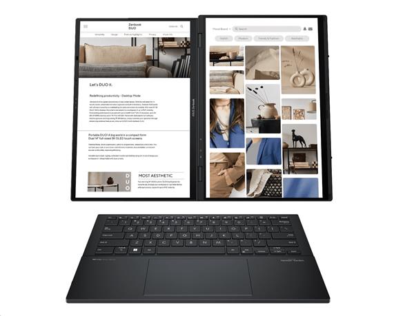 ASUS Zenbook Duo UX8406CA-OLED166X, Core Ultra 9 285H, 2x14.0˝ 2880 x 1800/Touch, UMA, 32GB, SSD 1TB, W11Pro, pero, puzd0 