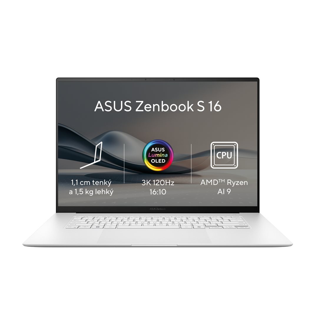 ASUS ZenBook S 16 OLED/AI9-HX370/32GB/2TB SSD/AMD int/16" OLED/Win11Pro/White0 