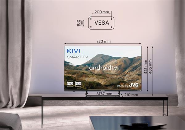 KIVI TV 32H550NB, 32" (81cm), HD LED TV, Nosmart, Black, 1366x768, 60 Hz,2x8W, 33 kWh/1000h ,HDMI ports 29 