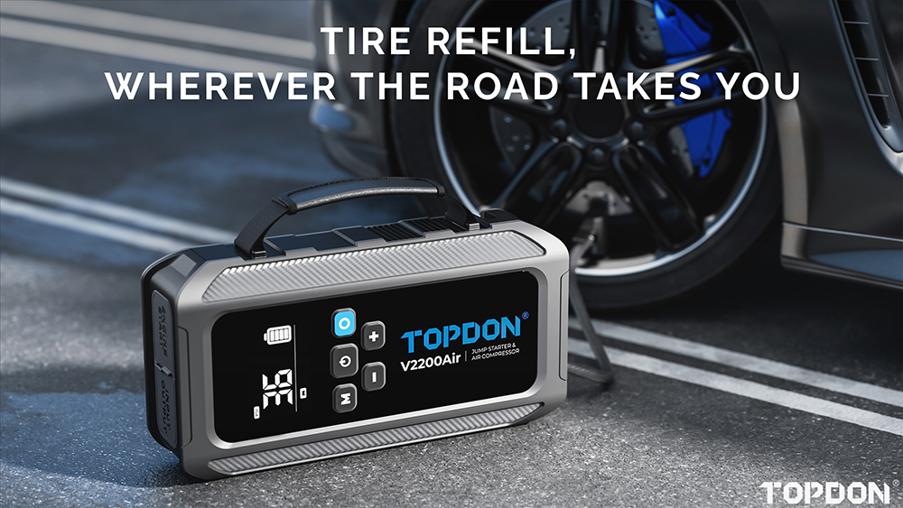 TOPDON Car Jump Starter JumpSurge V2200air/ 12000mAh/ max výstupný prúd 2200A/ 4-150PSI3 