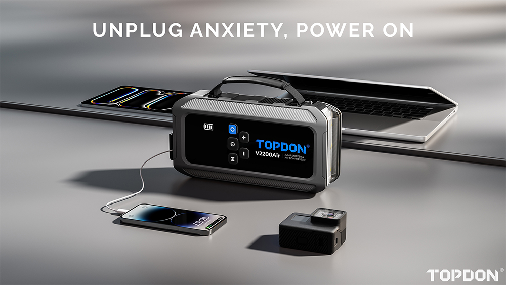 TOPDON Car Jump Starter JumpSurge V2200air/ 12000mAh/ max výstupný prúd 2200A/ 4-150PSI5 