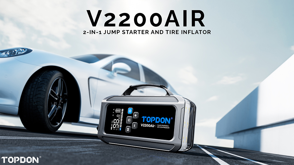 TOPDON Car Jump Starter JumpSurge V2200air/ 12000mAh/ max výstupný prúd 2200A/ 4-150PSI6 