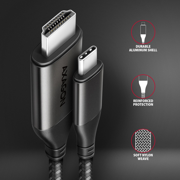AXAGON RVC-HI2MC, USB-C -> HDMI 2.0a redukcia / kábel 1.8m, 4K/ 60Hz HDR102 