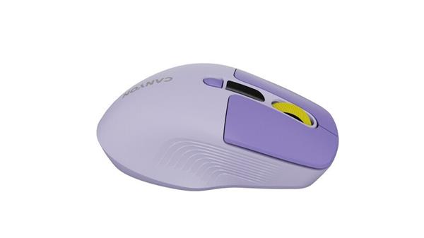 Canyon MW-26, 2v1 bezdrôtová optická myš Bluetooth / 2.4 GHz, tichá, 6 tlačidiel, 800/1200/1600/2400 DPI, fialová2 
