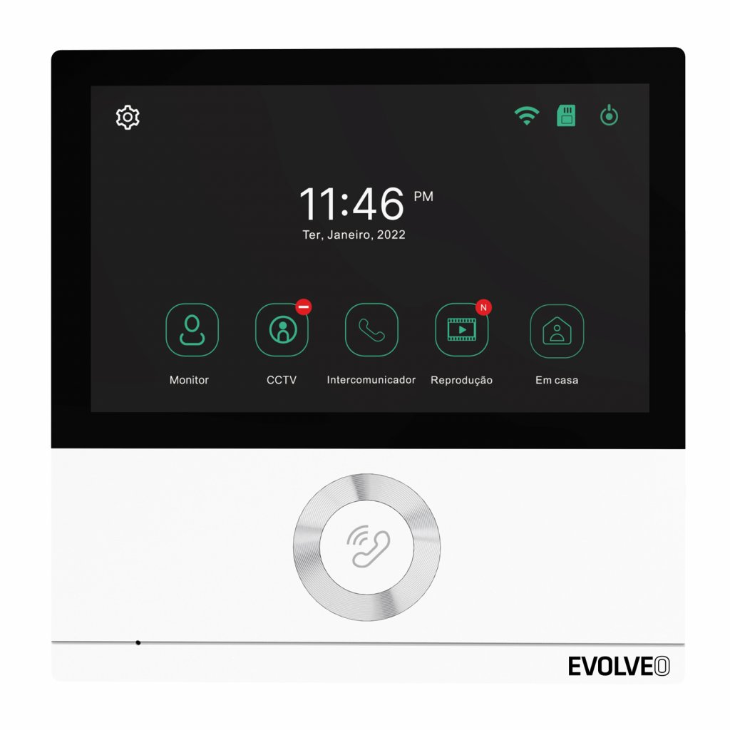 EVOLVEO DoorPhone AHD7, Sada domáceho WiFi videotelefónu s ovládaním brány alebo dverí, biely monitor1 