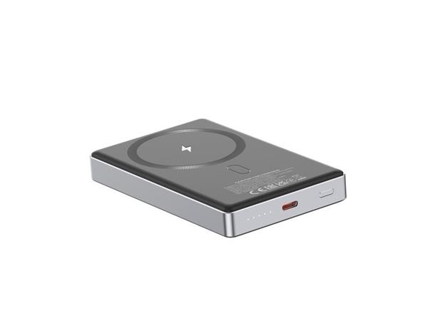Canyon OnCharge 510, Powerbank, 10.000 mAh, in: USB-C, out: USB-C PD 20W + Wireless Magnet 15W, štíhla, šedá6 