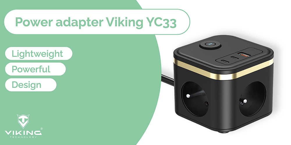 Sieťový adaptér VIKING YC33, biela5 