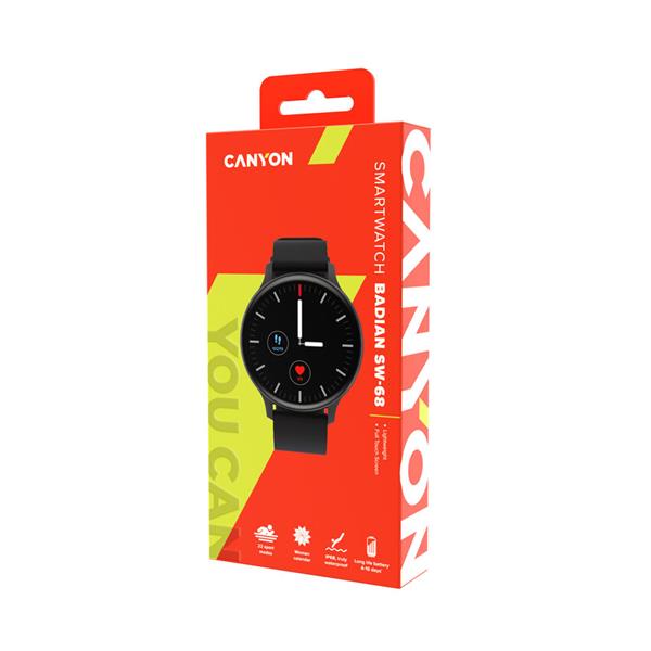 Canyon Badian SW-68, smart hodinky, BT, fareb. LCD displej 1.28´´, vodotes. IP68, 22 športov, čierne6 