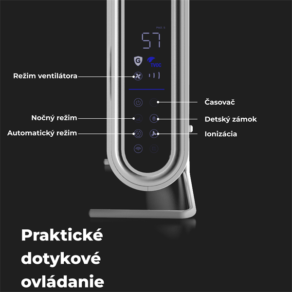AENO Čistička vzduchu AP2S - 50m2, 420m3/h,SMART, Tvoc senzor, Carbon&HEPA H13, UV lampa, ION, na stenu20 