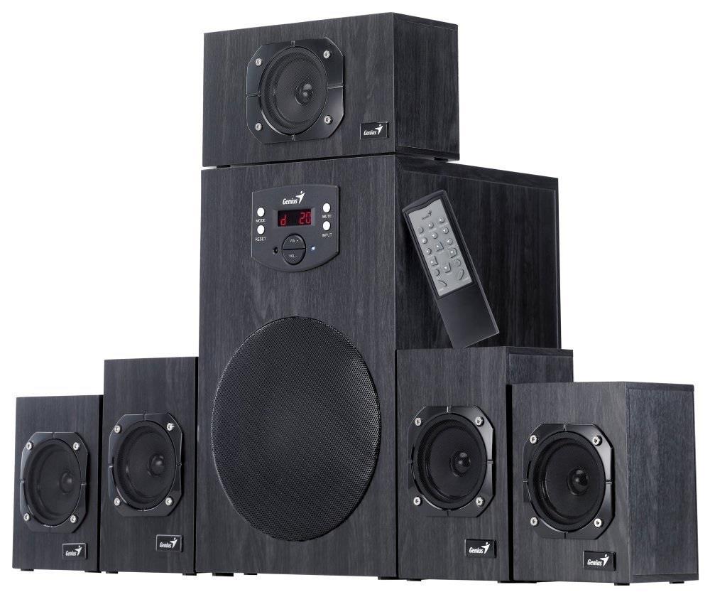 Drevené reproduktory GENIUS SW-HF 5.1 4500 v2,  domáce kino,  125W RMS,  DO0 