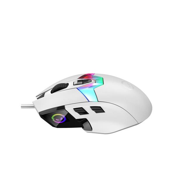 Lorgar MSP80, profi herná myš, 8 progr. tlač., senzor Pixart PAW3395, 26.000 DPI, režim podsv. RGB,  biela5 