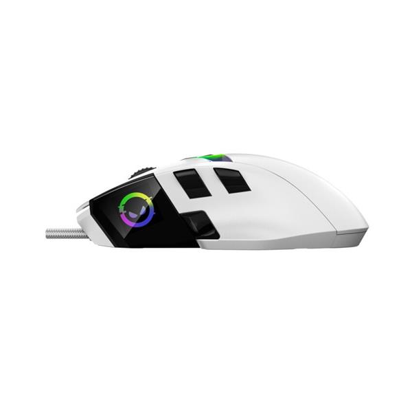 Lorgar MSP80, profi herná myš, 8 progr. tlač., senzor Pixart PAW3395, 26.000 DPI, režim podsv. RGB,  biela8 