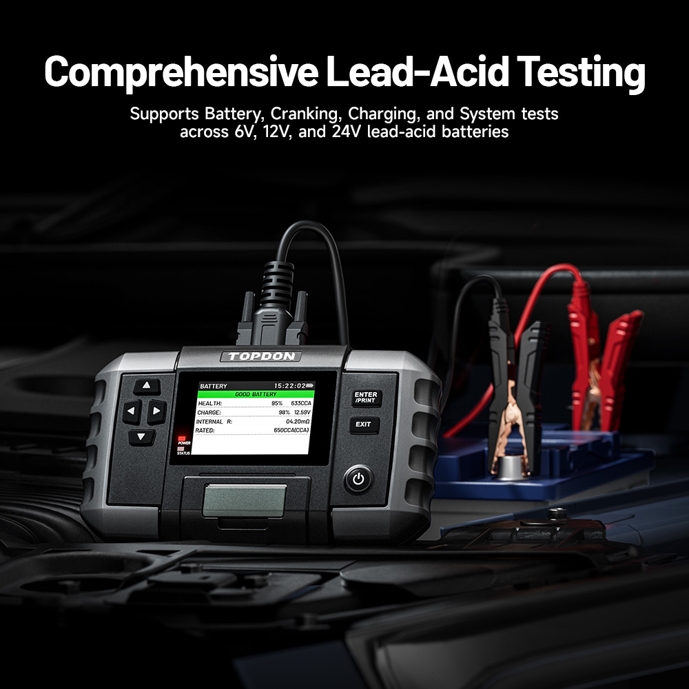 TOPDON Tester autobatérií BT600P/ 3, 5" displej/ 5200mAh/ 6V, 12V, 24V3 