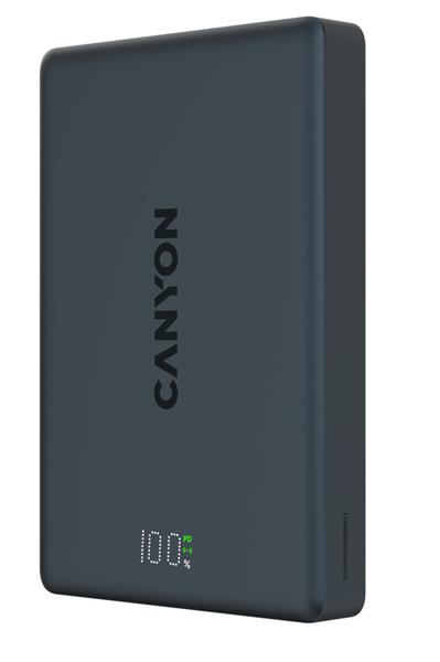 Canyon OnPower 511, Powerbank, 10.000 mAh, 20W USB-C, MagSafe 15W Bezdrôtové nabíjanie, displej, čierna10 