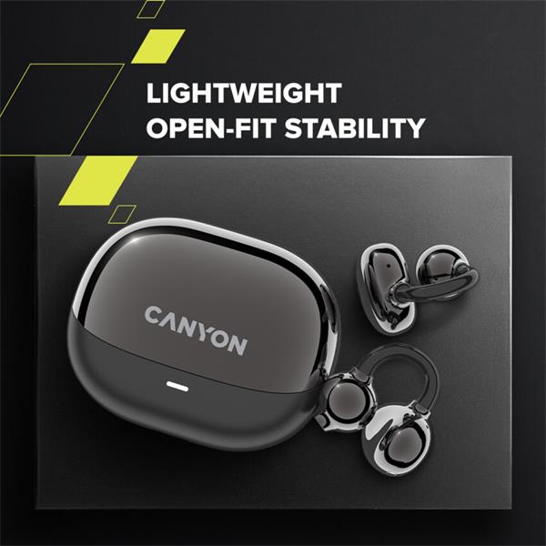 Canyon TWS-14, True Wireless BT slúchadlá za ucho (open-ear-clip), USB-C nabíjanie, nabíjacie puzdro, čierne22 