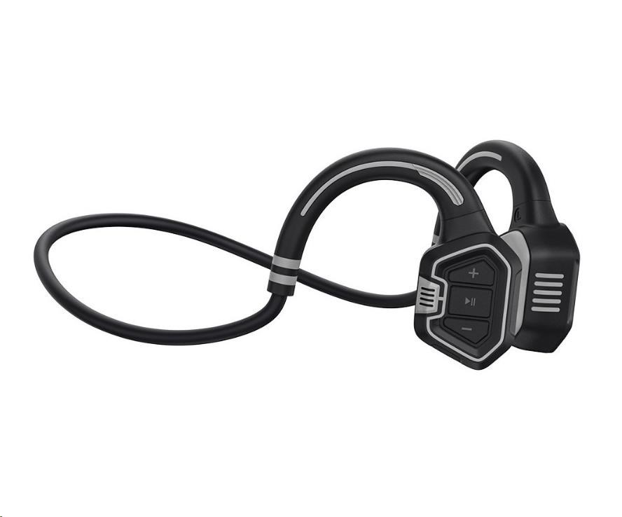 EVOLVEO bezdrátová sluchátka BoneSwim MP3 16GB,  na lícní kosti,  šedá2 