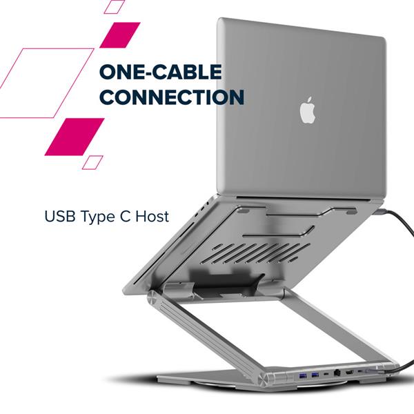 Canyon OnStand 2, Stojan na notebook s odnímateľným magnetickým hubom 6v124 
