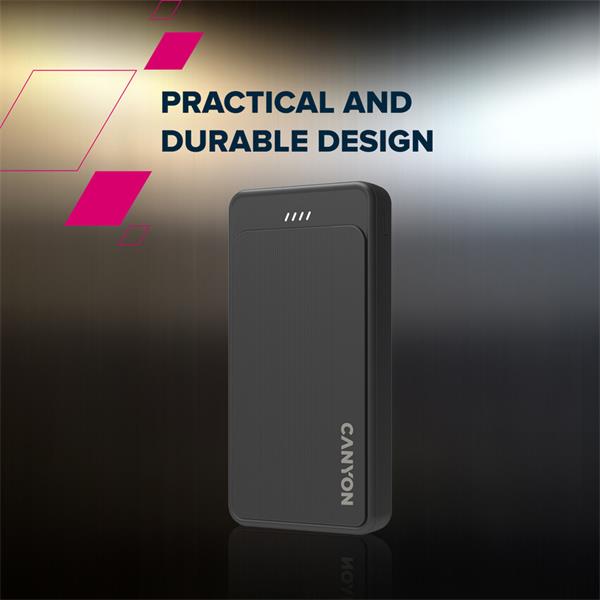 Canyon OnPower 200, Powerbank, 20.000 mAh, LED indikátor, in: 1x USB-C/1x microUSB, out: 1x USB-C a 2x USB-A 3 