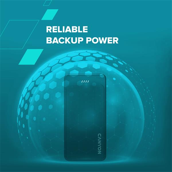 Canyon OnPower 100, Powerbank, 10.000 mAh, LED indikátor, in: 1x USB-C/1x microUSB, out: 1x USB-C a 2x USB-A 8 