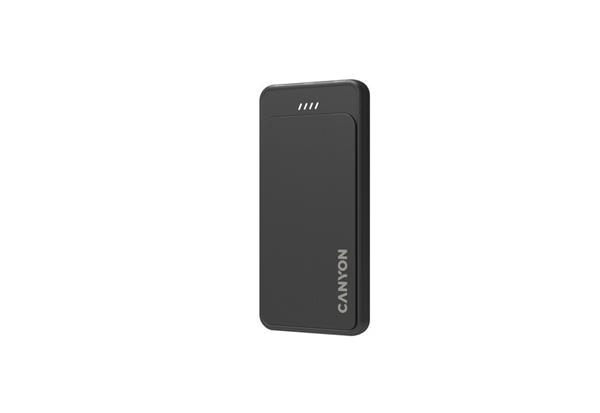 Canyon OnPower 100, Powerbank, 10.000 mAh, LED indikátor, in: 1x USB-C/1x microUSB, out: 1x USB-C a 2x USB-A 20 