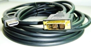 Kabel HDMI-DVI 1, 8m, M/ M stín., zlacené kontakty 1.30 