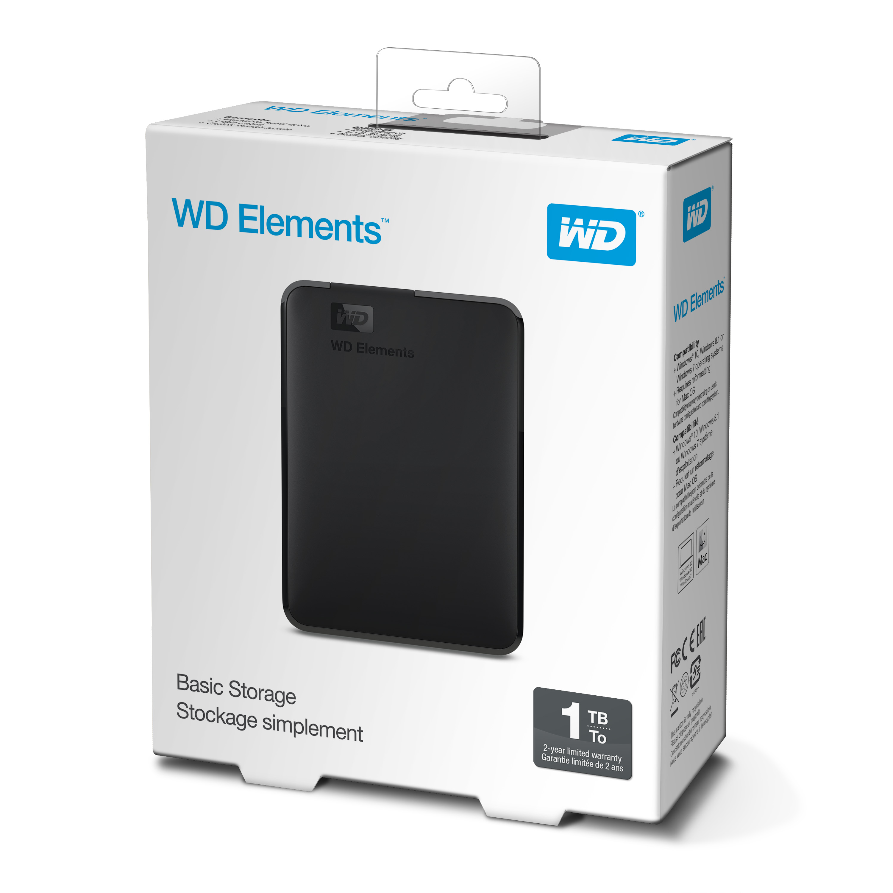 WD Elements Portable/ 1TB/ HDD/ Externý/ 2.5"/ Čierna/ 2R1 