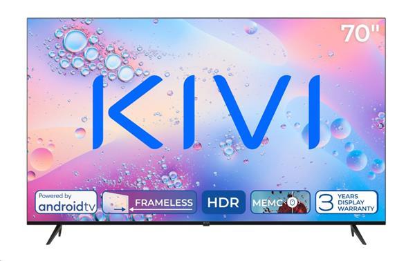 KIVI TV 70U760QB, 70" (175cm), UHD LED TV, AndroidTV 11, Black, 3840x2160, 60 Hz, GAME MODE, HLG,  HDR, 115 kWh,WIFI512