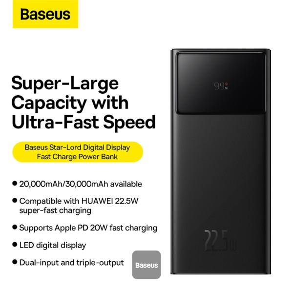 Baseus power banka Star-Lord 30000 mAh 22, 5 W USB/ USB-C čierna