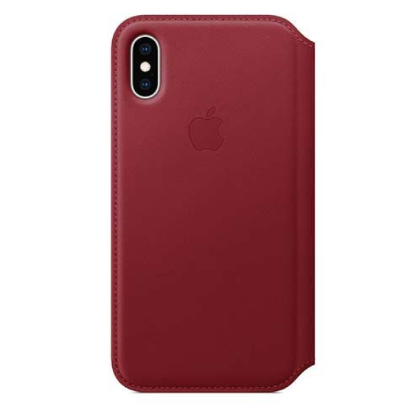 Puzdro iPhone XS Leather Folio RED