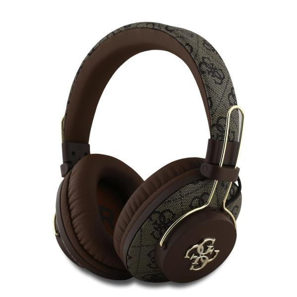 Slúchadlá Guess PU 4G Metal Logo ENC hnedé