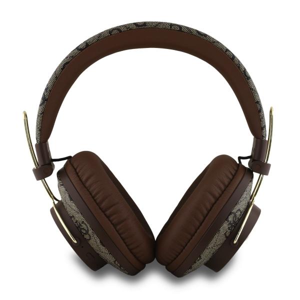 Slúchadlá Guess PU 4G Metal Logo ENC hnedé2