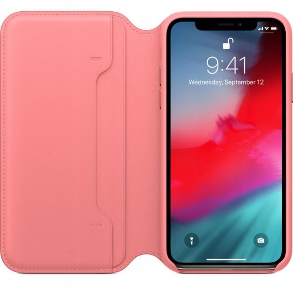 Puzdro iPhone XS Leather Folio Peony Pink1