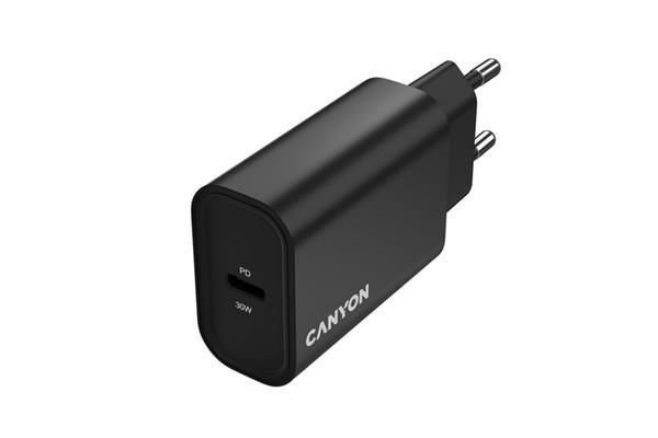 Canyon OnCharge 30CL, univerzálna cestovná nabíjačka do steny 1x USB-C, 30W PD, čierna4
