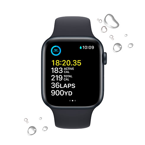 Apple Watch SE GPS 44mm Tmavo atramentové hliníkové puzdro s tmavo atramentový športovým remienkom 2 