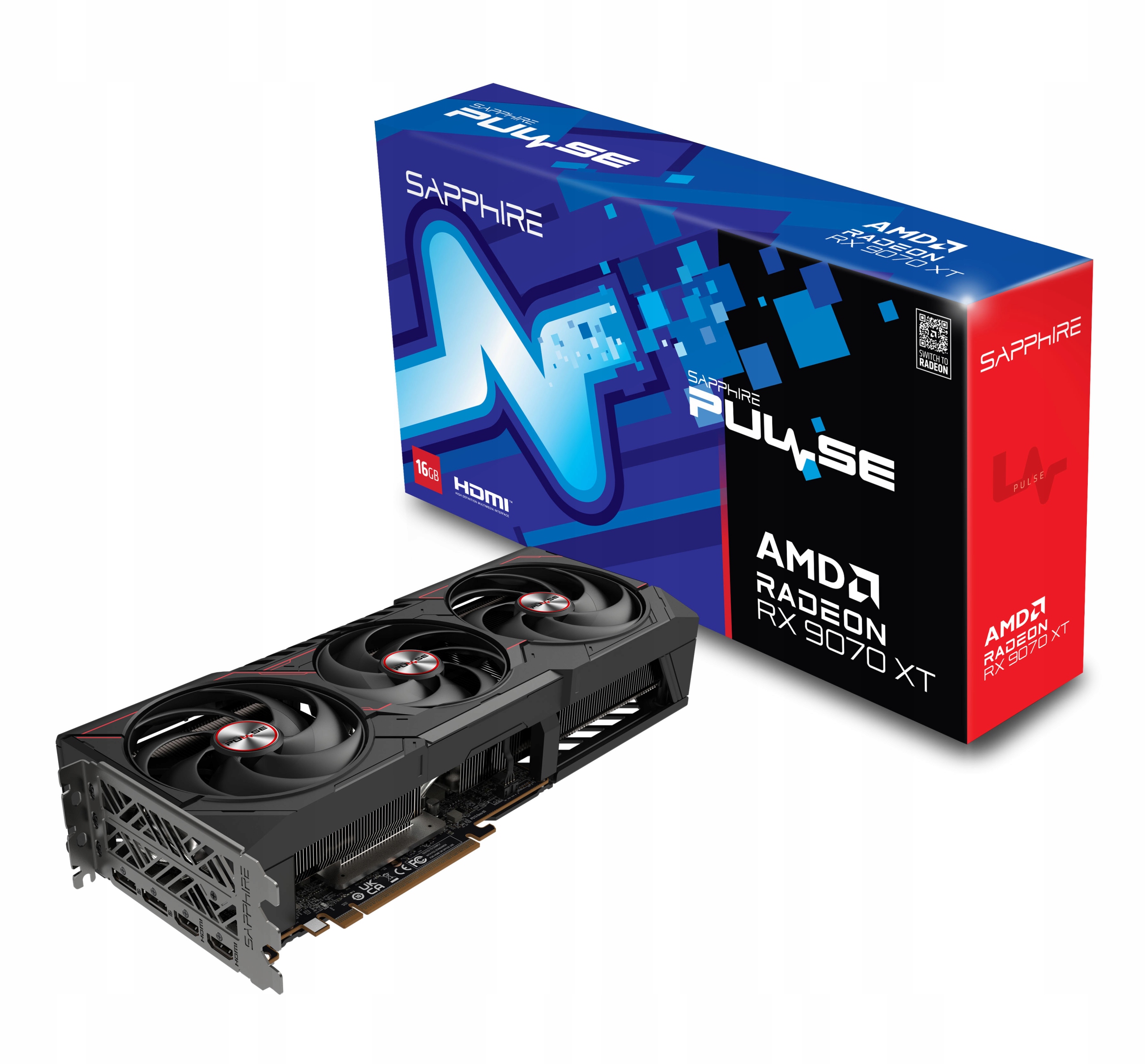 SAPPHIRE PULSE AMD RADEON RX 9070 XT 16GB/256bit GDDR6 2xHDMI 2x DP0 