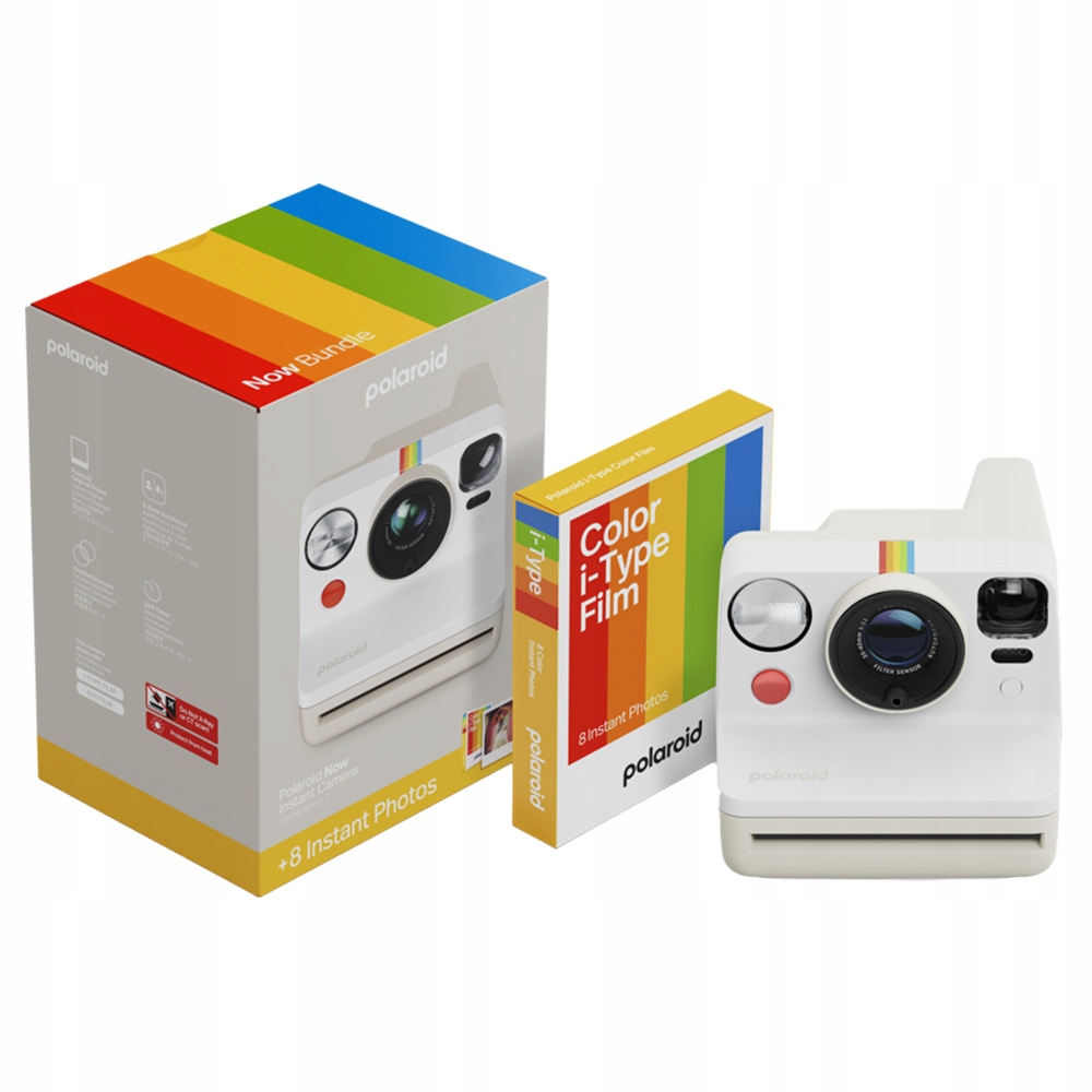 Polaroid Now Gen 3 Pebble White bundle with Color Film (8 photos)0 
