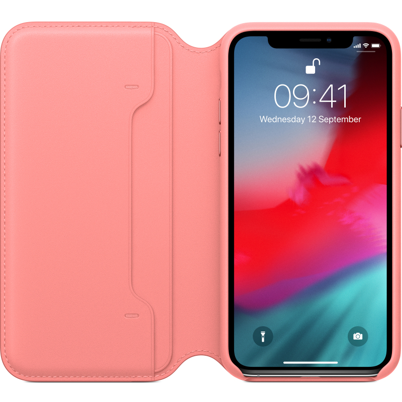 Puzdro iPhone X Leather Folio Soft Pink2 