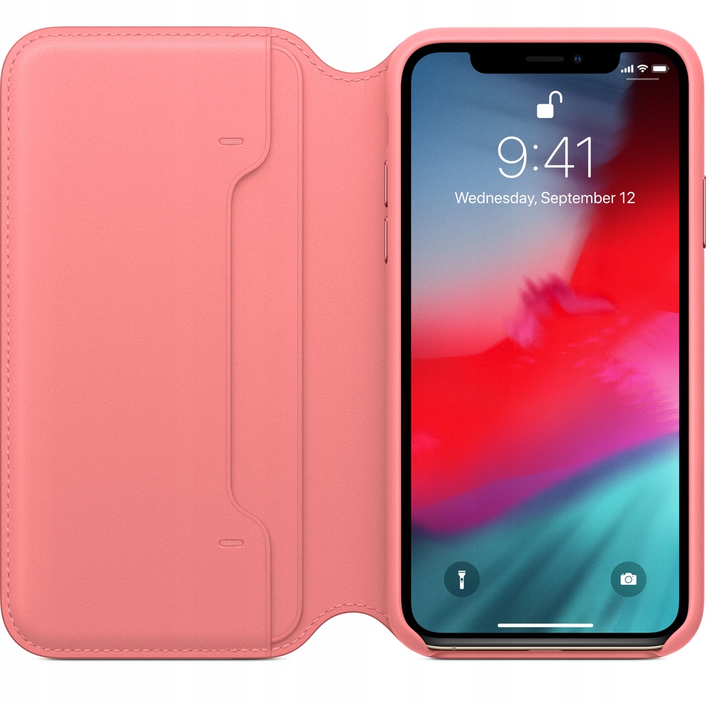 Puzdro iPhone XS Leather Folio Peony Pink1 