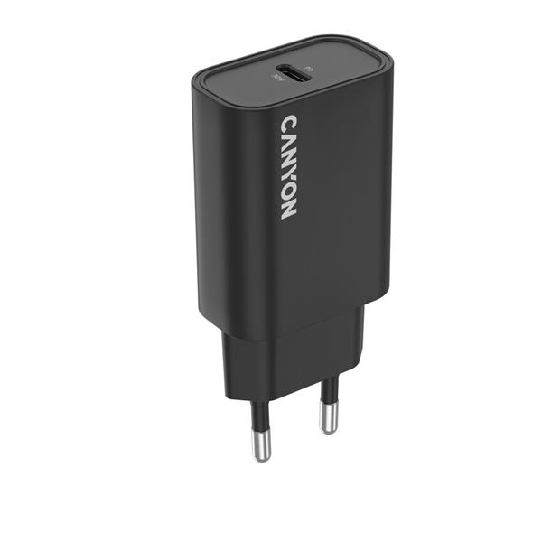 Canyon OnCharge 30CL, univerzálna cestovná nabíjačka do steny 1x USB-C, 30W PD, čierna0 
