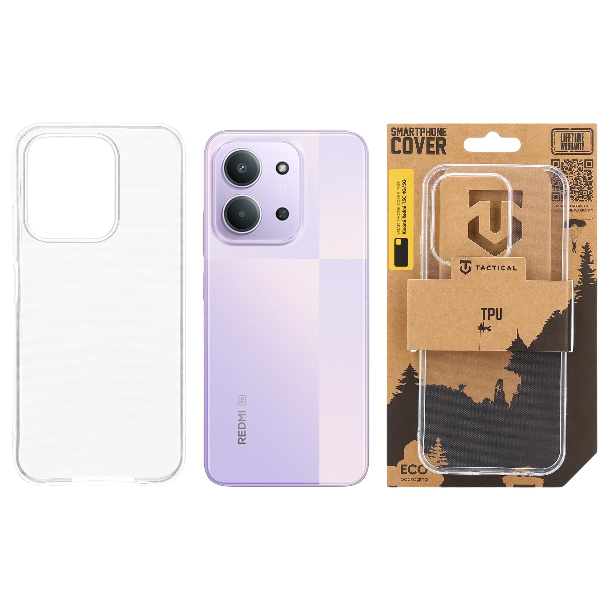Tactical TPU Kryt pre Xiaomi Redmi 15C 4G/ 5G Transparent1 